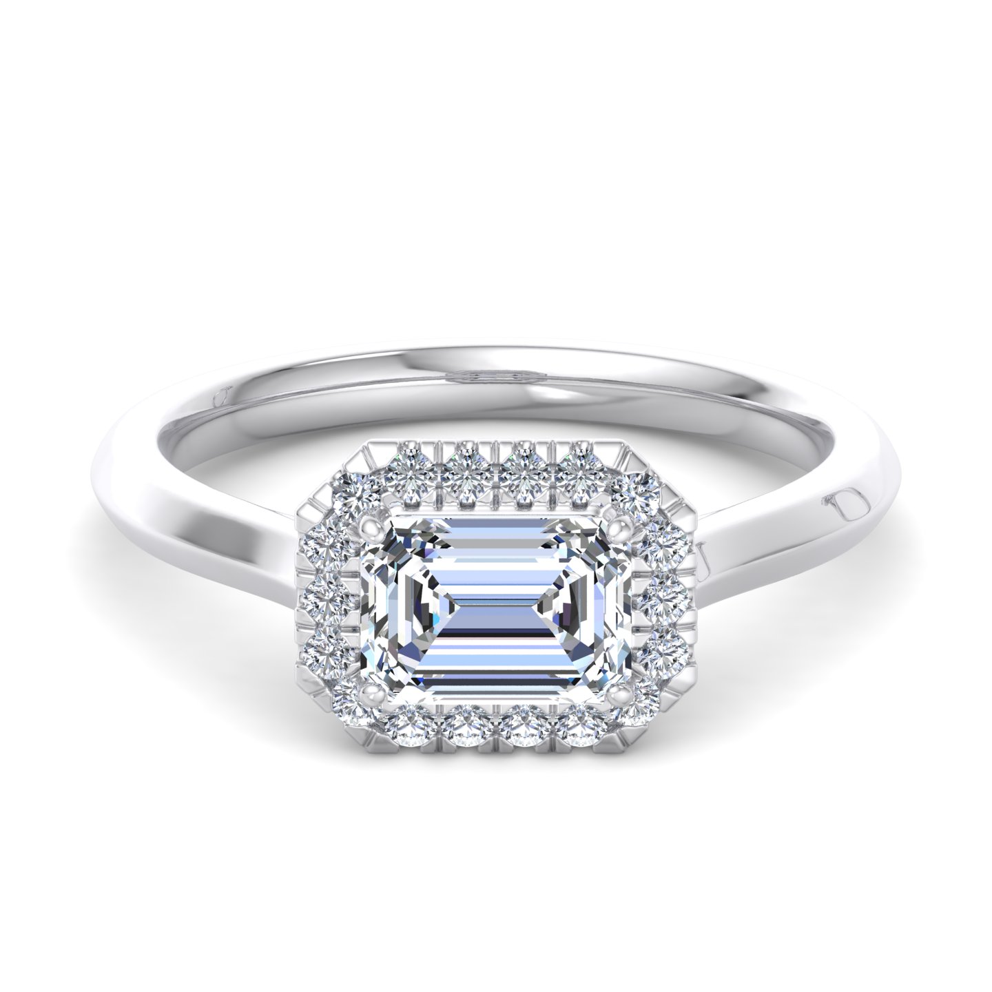 Korman Signature Josephine East West Halo Engagement Ring Setting